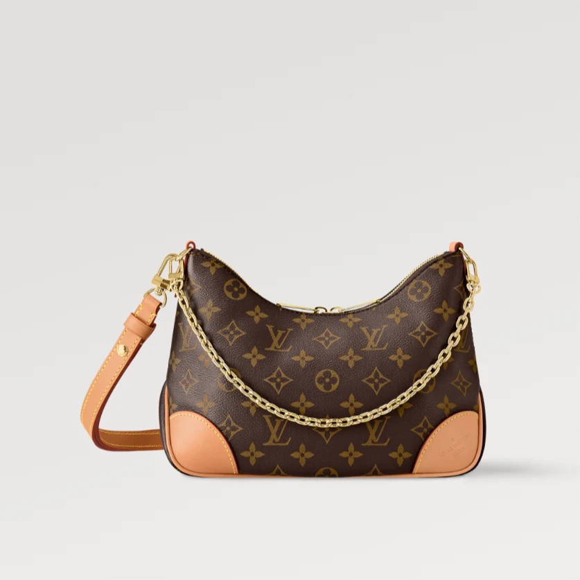 99新 LouisVuitton/路易威登 LV BOULOGNE女士牛角包压花单肩手袋