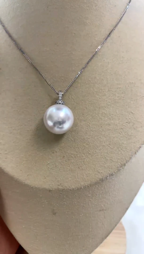 颈饰银S925镶嵌淡水珍珠14-15