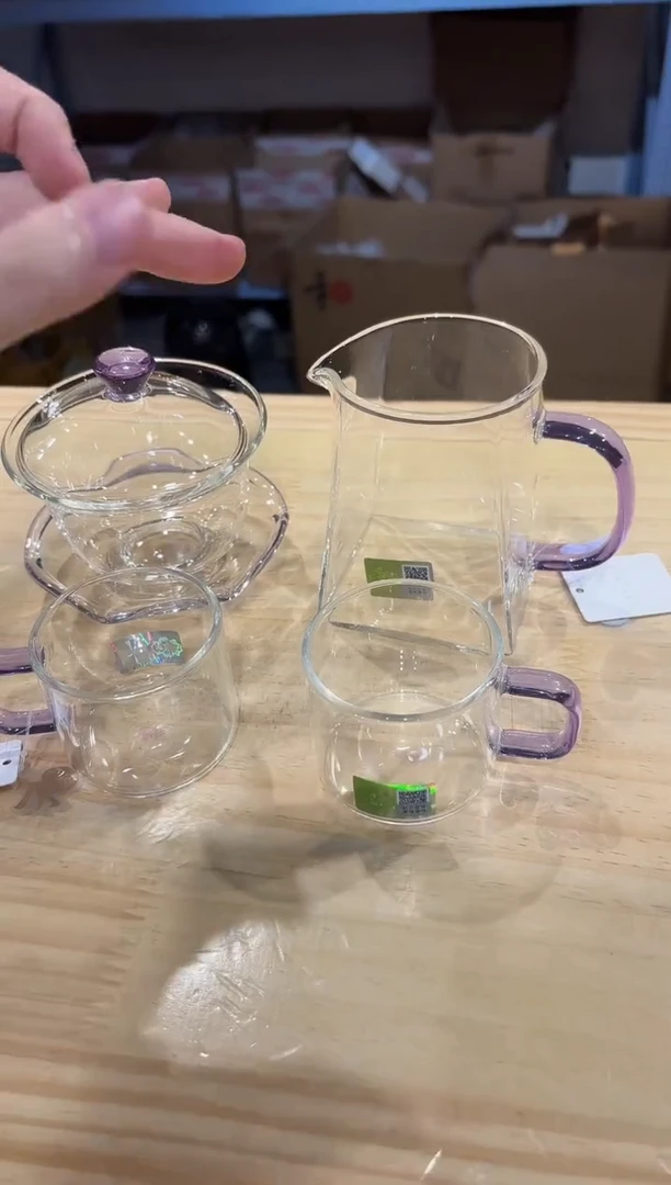 禾器-禅语盖碗-浅紫色+禾器瀚然茶海浅紫色++清禾浅紫一个x2