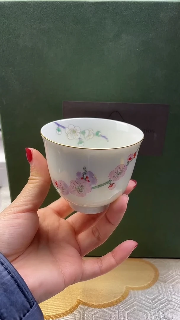 【闪购商品】盘深川制内外绘茶杯