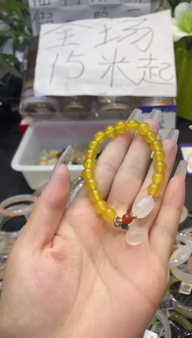 玛瑙/玉髓手镯未镶嵌手串卡8