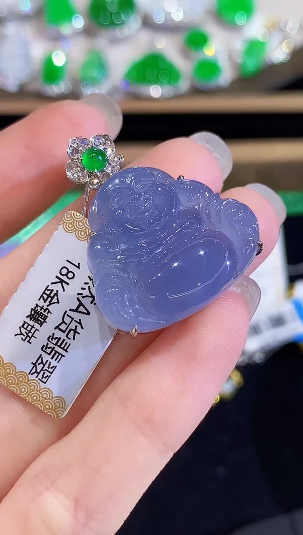 吊坠(不含链)18K金镶嵌翡翠静*CY多样性发其一