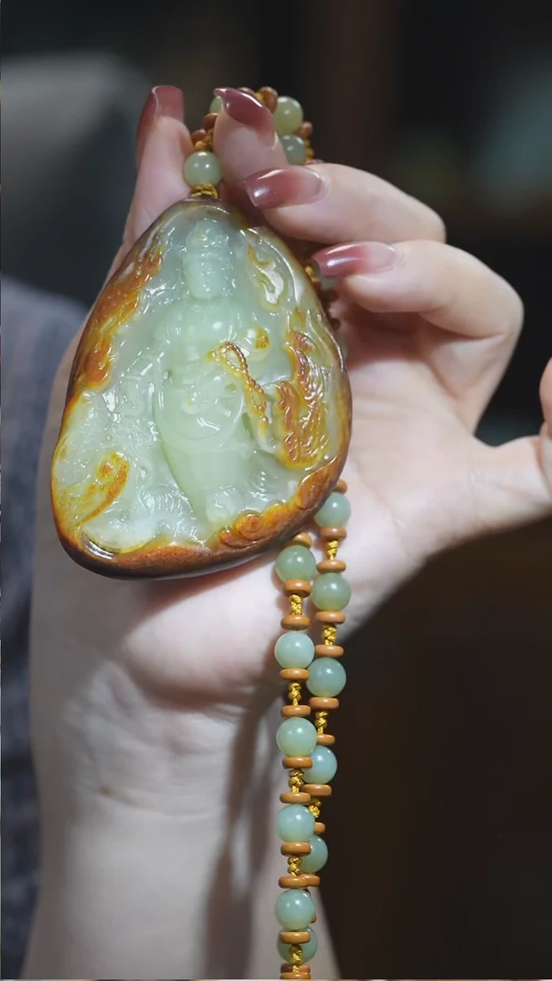 颈饰未镶嵌和田玉观音