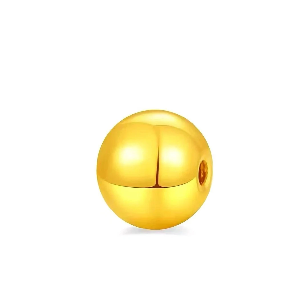 【南森金选】足金卡4mm亮面金珠单颗（拍10颗赠合金链 弹力绳）PAZ403