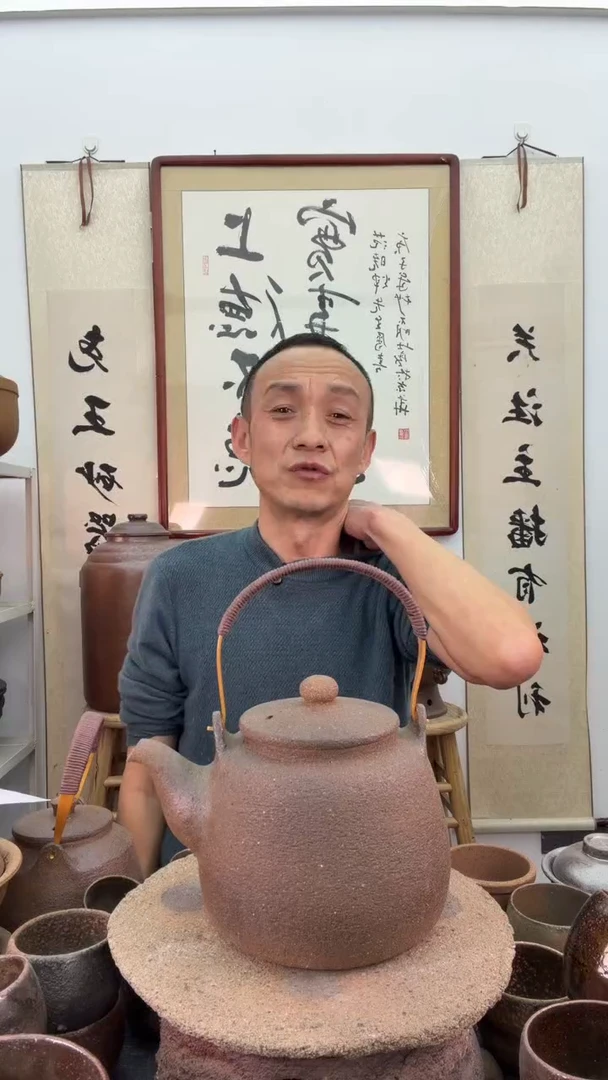 全手工红色活动把龙蛋提梁壶非遗技艺1.2升