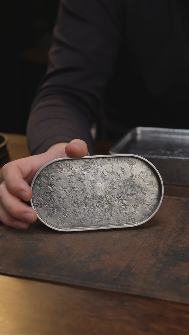 纯锡全手加厚带足小椭圆