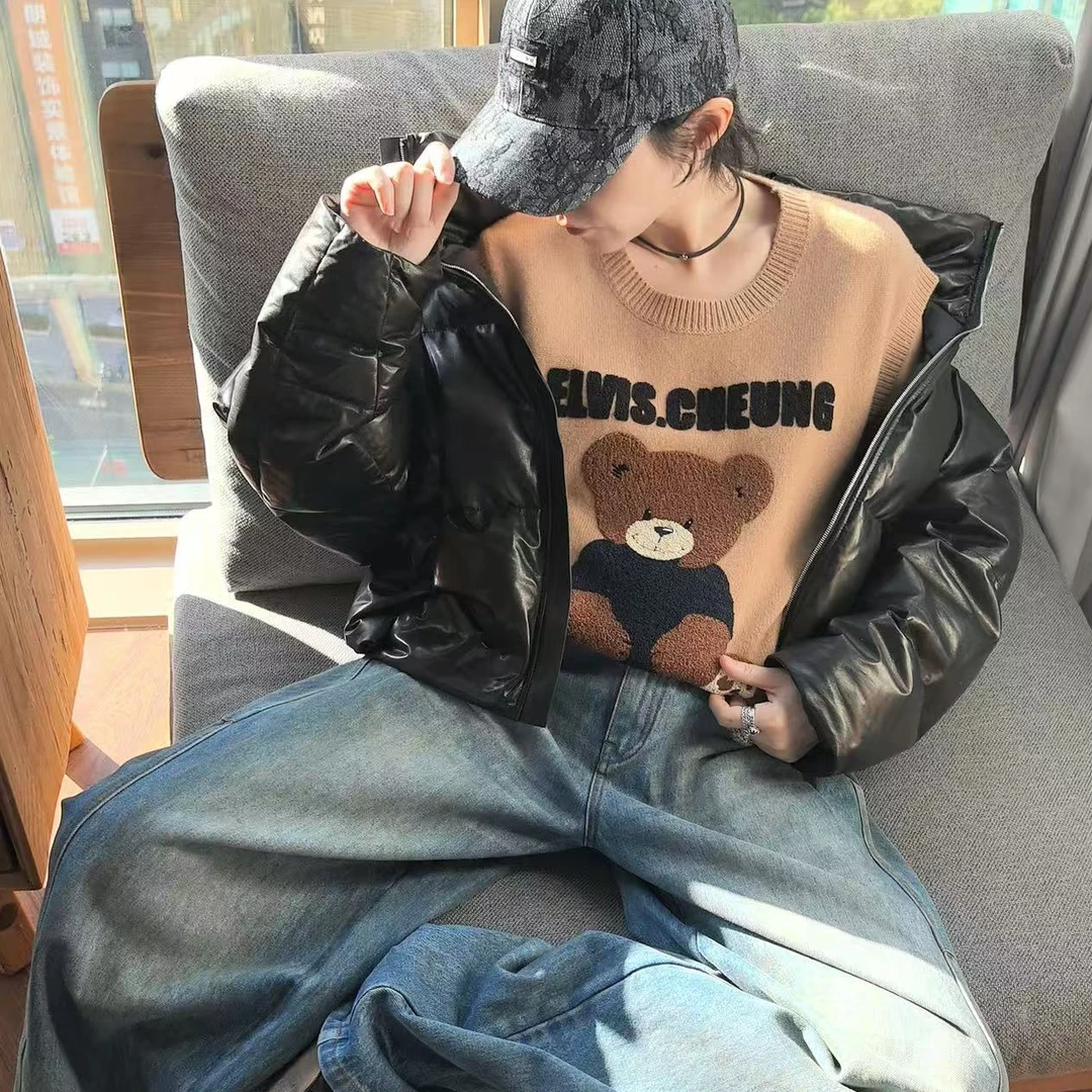 ELVIS.CHEUNG蒋云開運25AW时尚百搭羊皮羽绒夹克