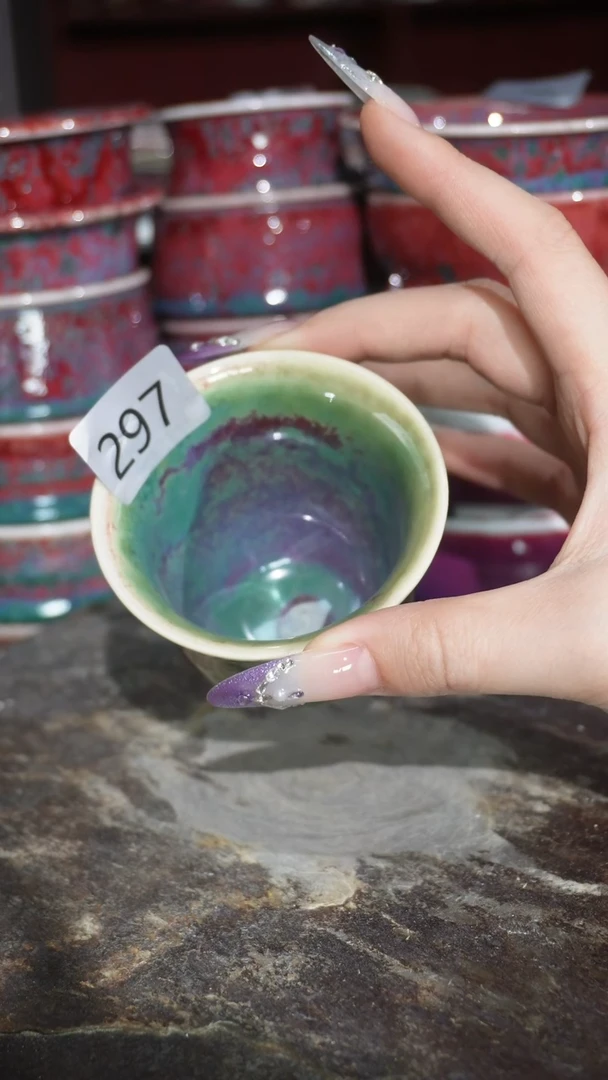 摆件陶精品窑变钧瓷茶器