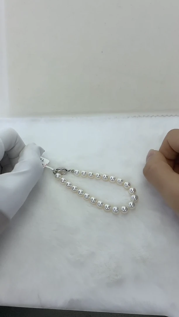 未镶嵌手链海水珍珠Akoya 满珠手链 7-7.5MM