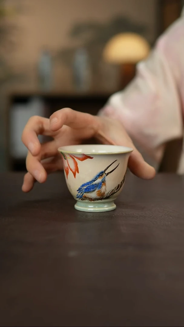 杯景德镇陶瓷杯碗柴烧多人微瑕