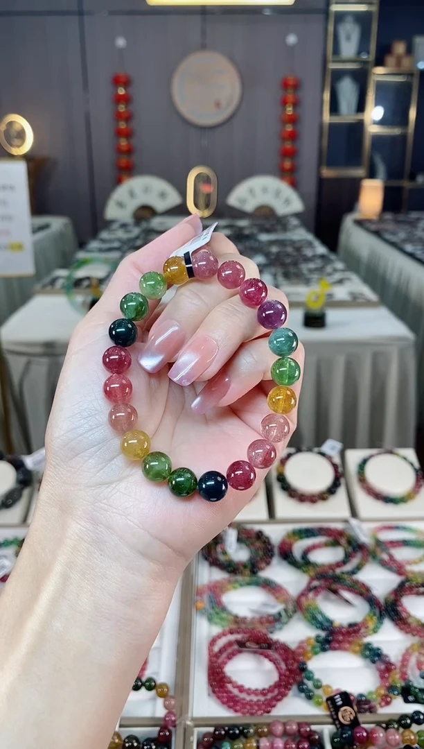 未镶嵌老矿碧玺单圈手串9mm+碧玺多样性发货一条hon