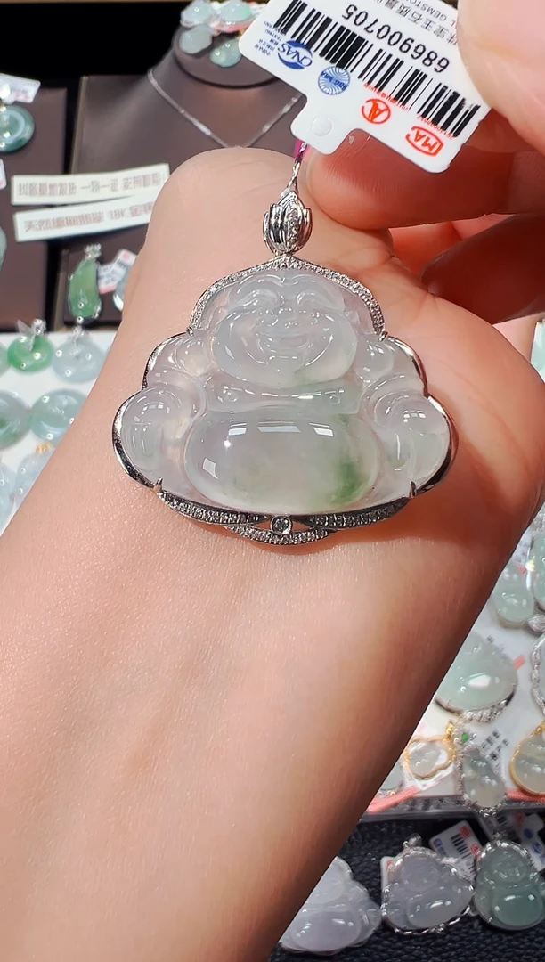 【闪购商品】翡翠吊坠(不含链)18K金镶嵌佛公吊坠705