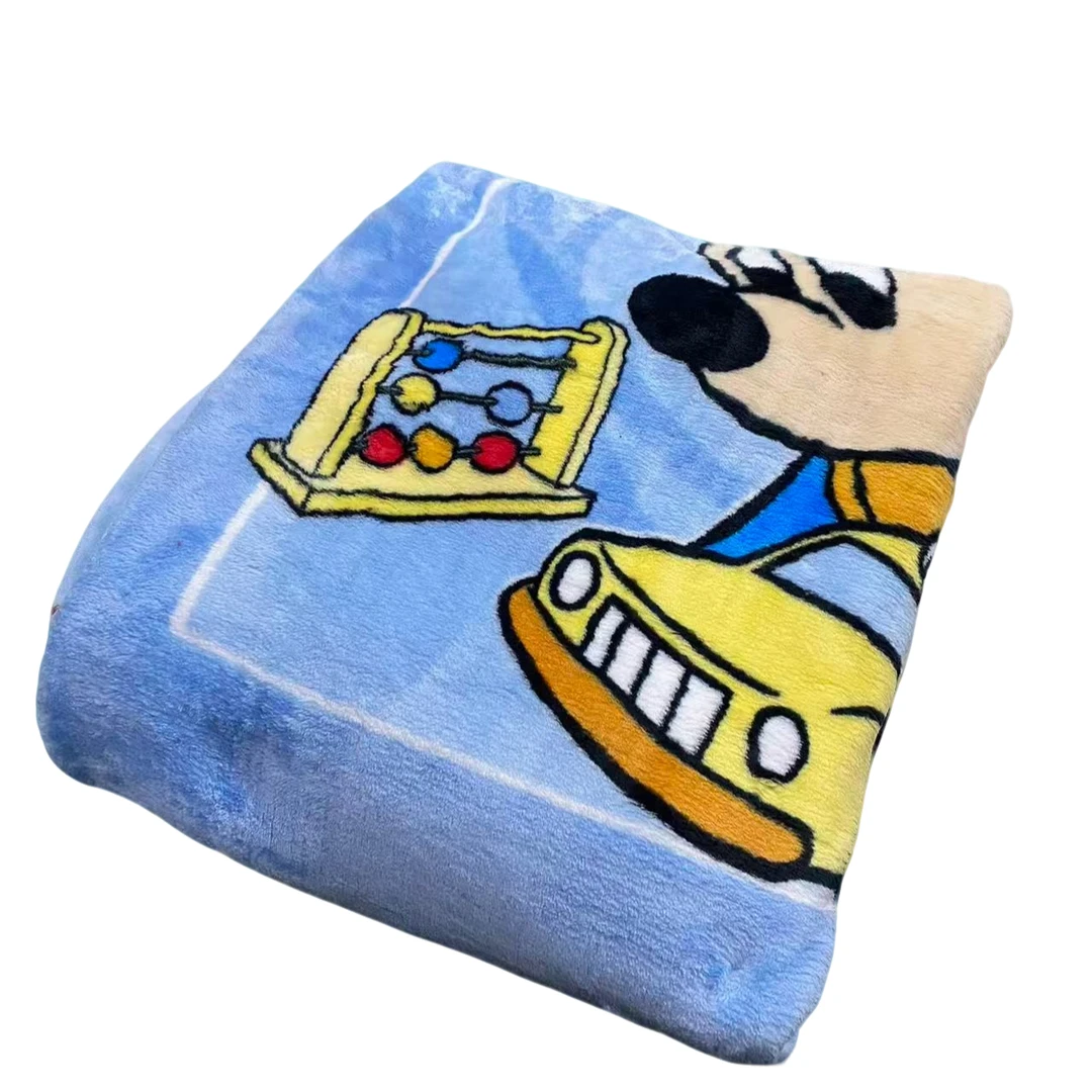 180*200cm 蓝色小米鼠 单层盖毯午睡毯多功能卧室加厚绒毛毯