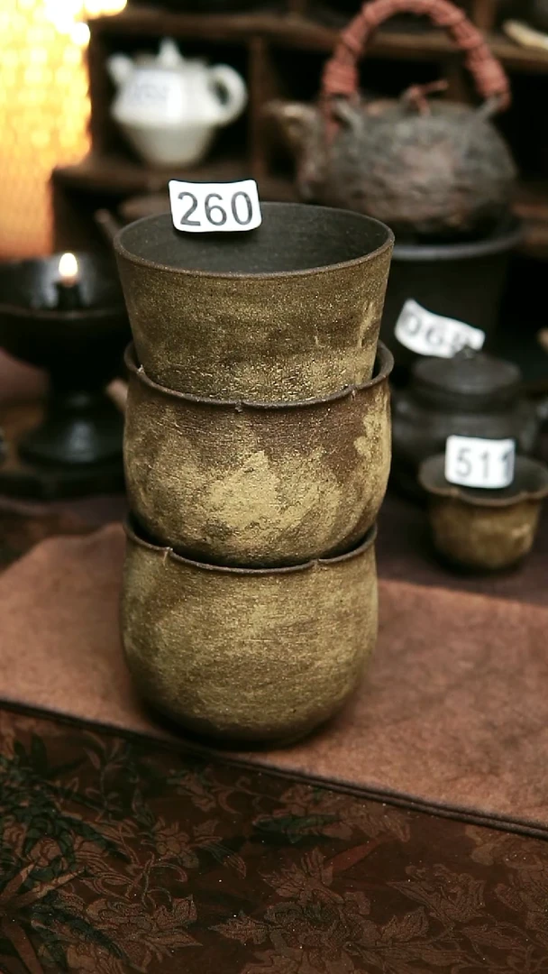 提****7紫砂全手工粉引大杯3个，55一个