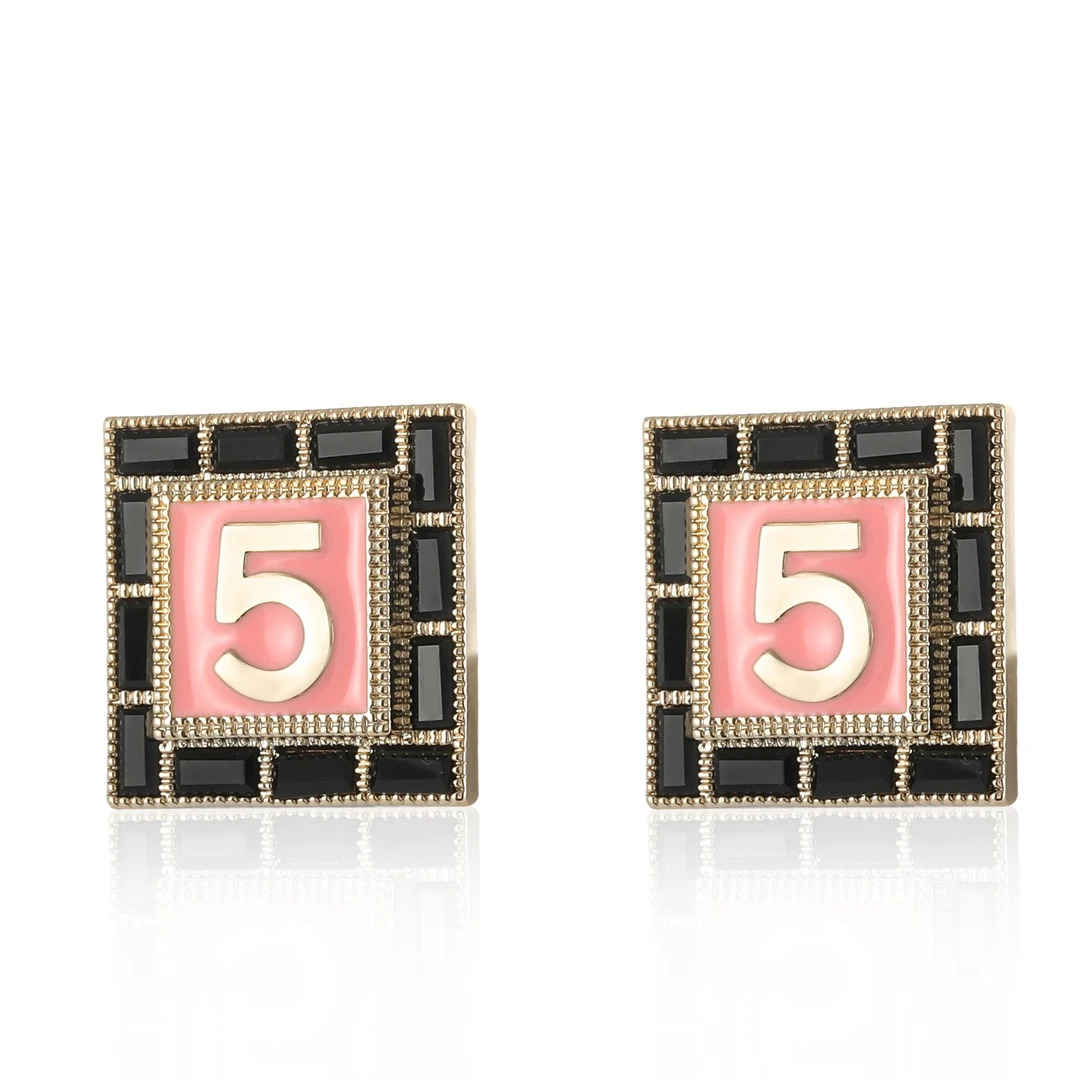 镀k金 925银针【五方粉韵】5号 气质轻奢耳钉 1803