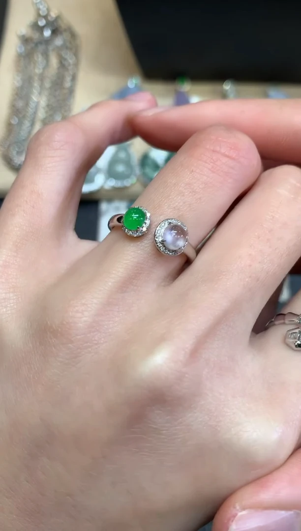 【闪购商品】翡翠戒指18K金镶嵌蛋面【无服务费】