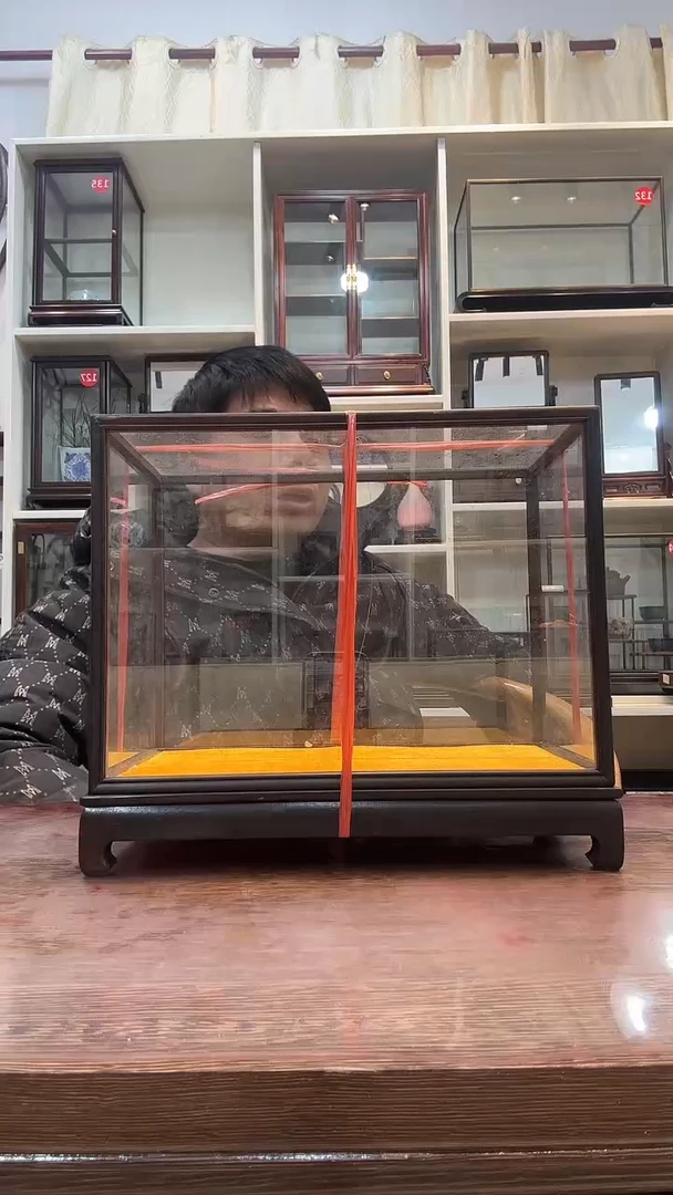 卢氏黑黄檀（大叶紫檀）木头款071玻璃罩