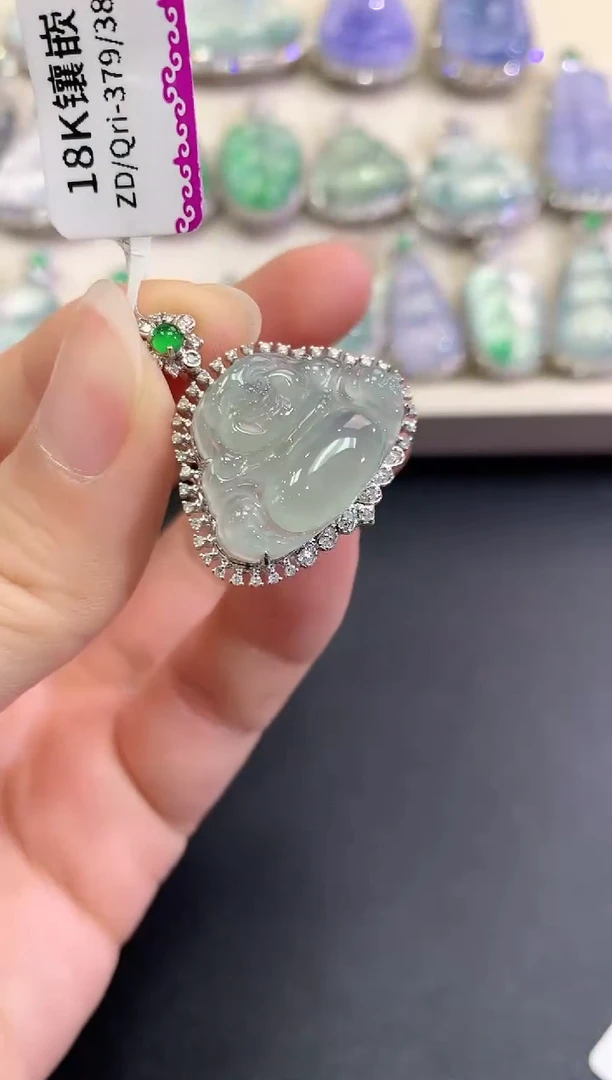 【闪购商品】翡翠颈饰18K金镶嵌c3