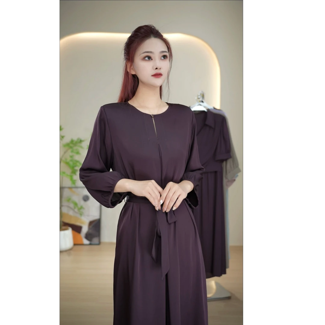 【佳润服饰专属】2025春夏新款桑蚕丝气质轻奢女装连衣裙82598766