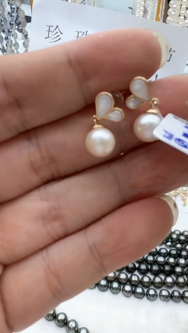 【闪购商品】淡水珍珠耳饰银S925镶嵌非基地发货不带证书