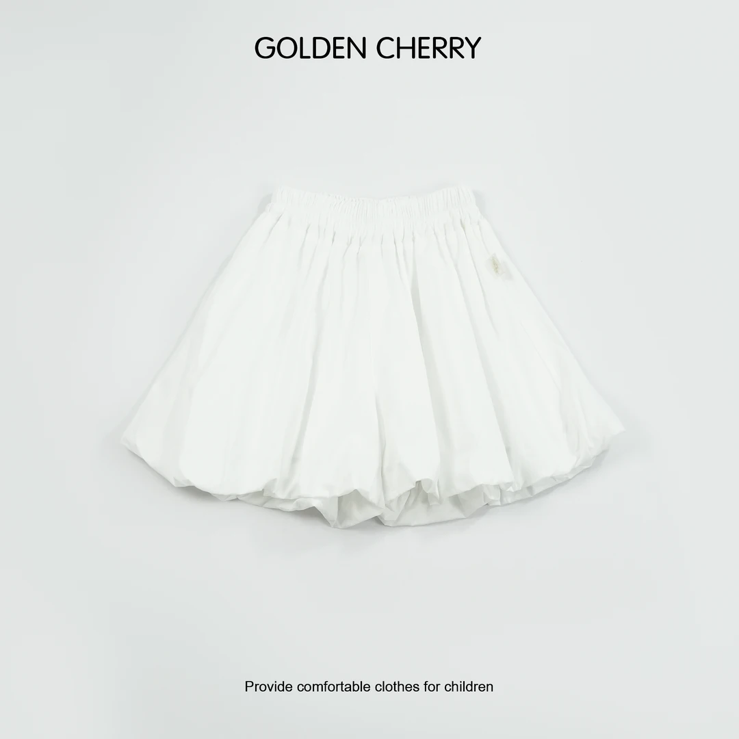 【金樱桃Golden cherry】小童白色百搭花苞裤裙QDD765