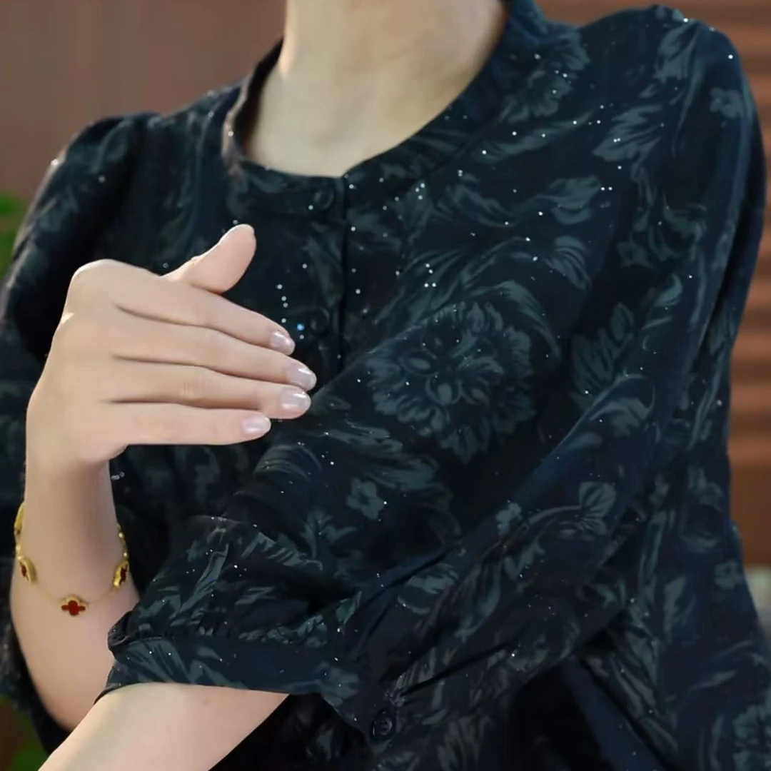 【出口原单】T1070 气质2025年新款柔软亲肤丝滑显瘦高级小衫-蕾