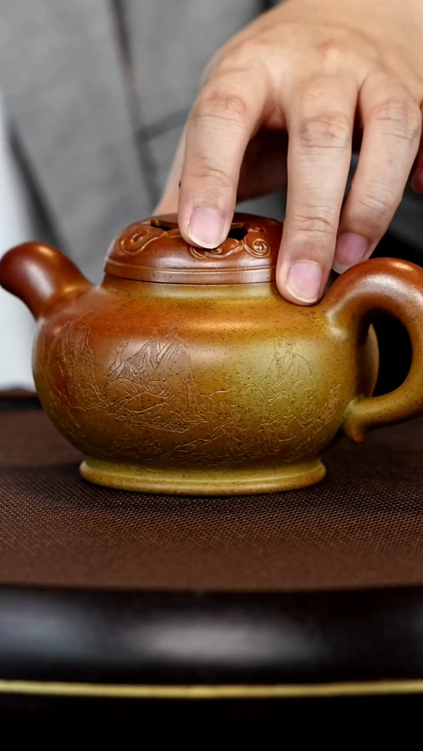 茶壶紫砂杨军保专场紫砂作品36：华颖壶   段泥柴烧 320CC