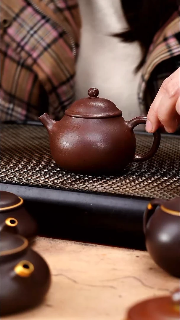 茶壶紫砂老料天青泥精工梨形140cc