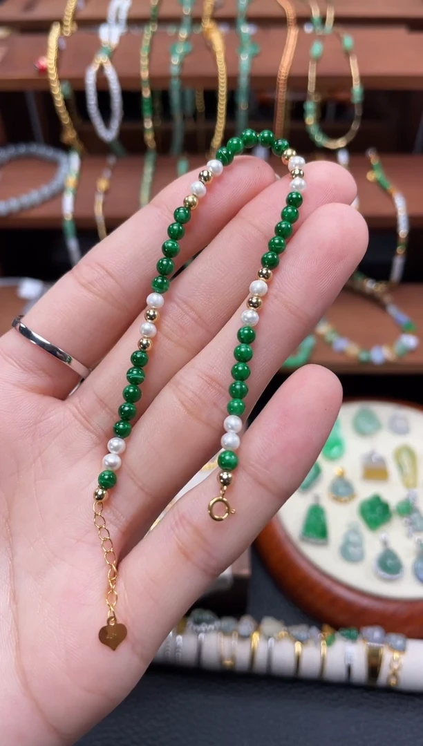 【闪购商品】翡翠套链18K金镶嵌一个  JK433