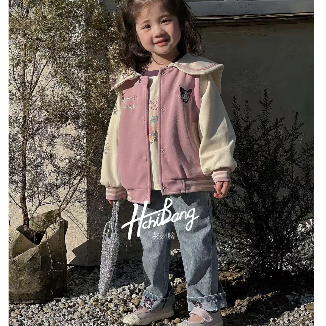 春季新款童装女宝库洛米牛仔长裤