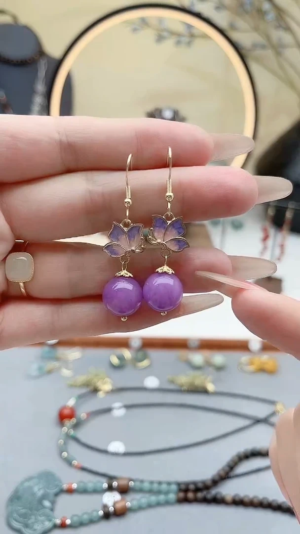 玛瑙/玉髓耳饰银S925镶嵌6281