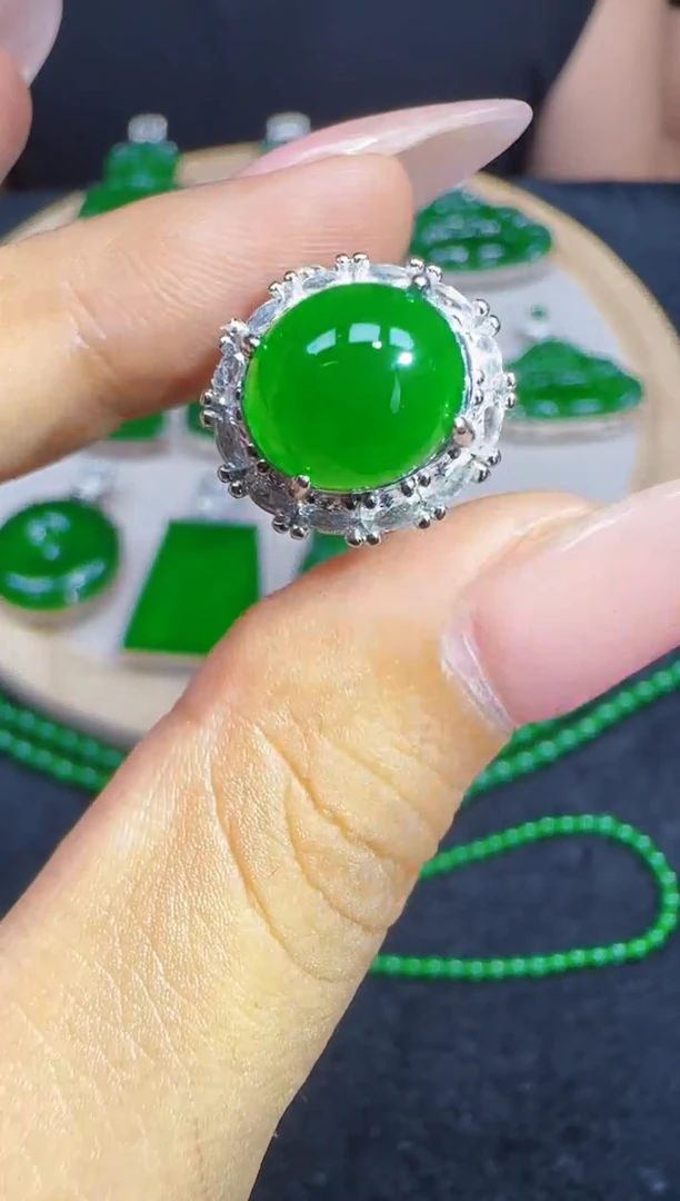 未镶嵌定制翡翠翡翠戒指152