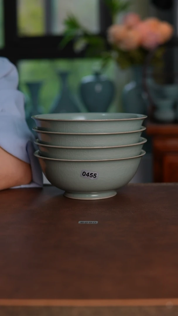 摆件0455青绿釉小号故宫碗14cm300毫升