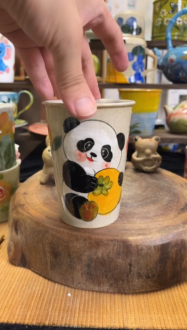 杯子手绘高温釉下陶瓷