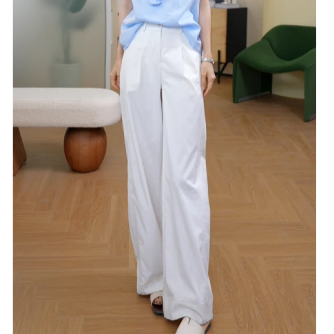 【双12提前购】茵曼夏季时尚气质高腰显瘦复古百搭中长款阔腿休闲