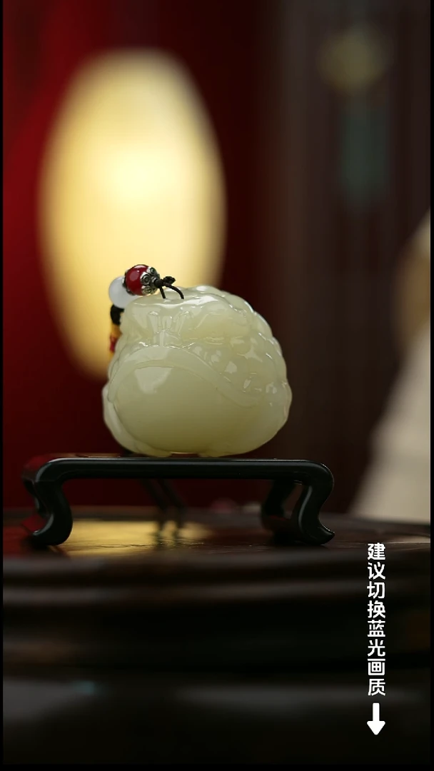 玉【恶霸金蟾】天然玉石手把件