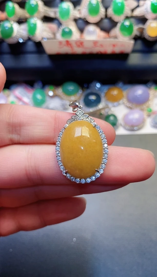 银S925镶嵌戒指翡翠天然