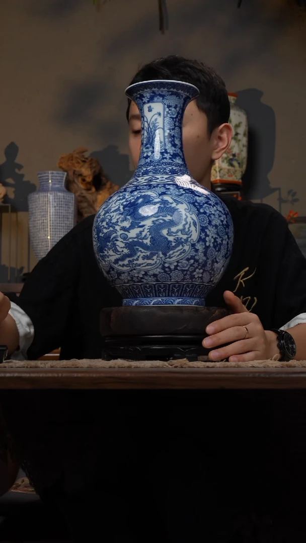 摆件WN问泥景德镇陶瓷花瓶摆件