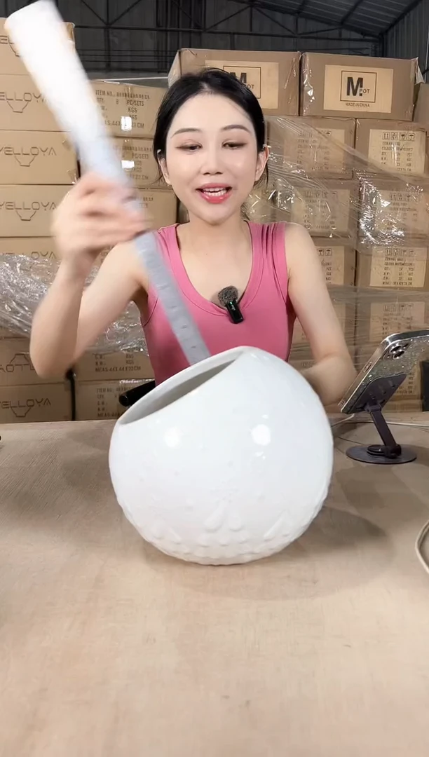 半圆浮雕白色14x20