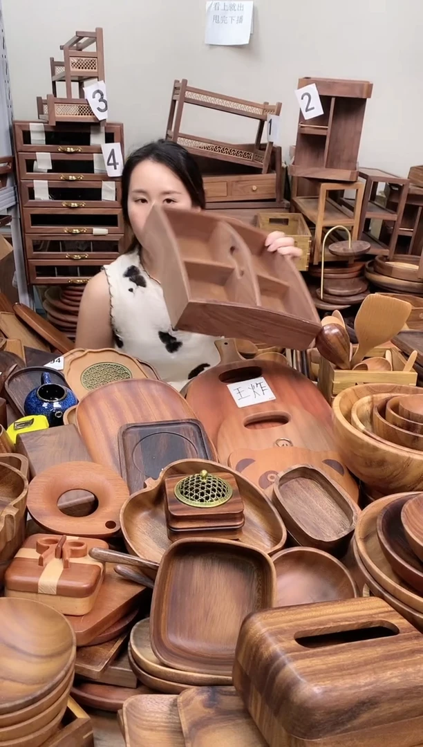 北美黑胡桃木手提式四宫格干果盒  A