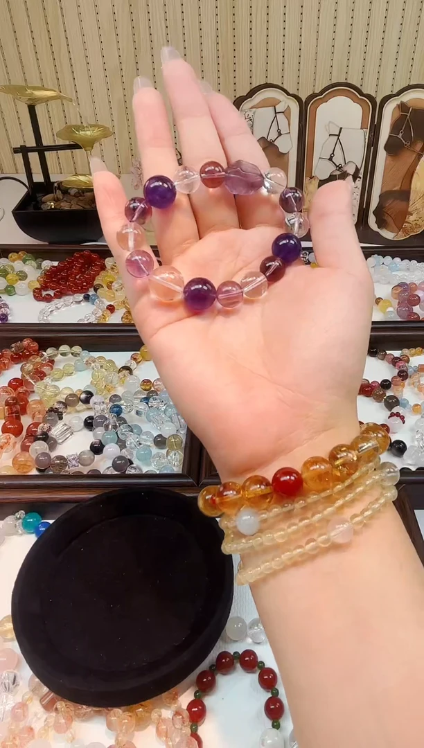 银S925镶嵌手链烟晶3