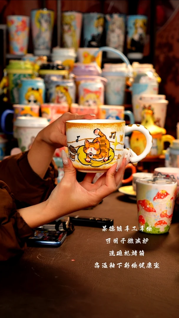 景德镇设计款手工手绘杯杯