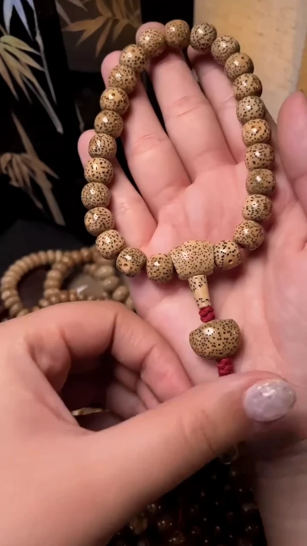 手串星月菩提精工级陈籽桶珠搭配星月三件套10*9手持