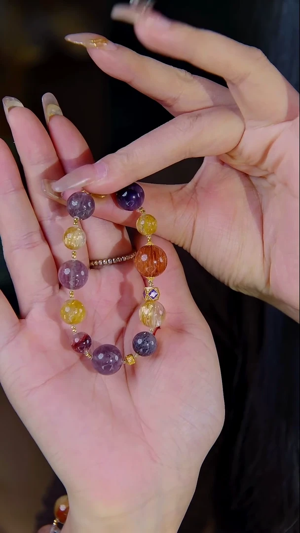 18K金镶嵌手链水晶顶货多宝2