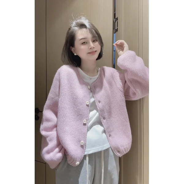 大掌柜推荐《王妃紫》全羊毛松弛感毛衣开衫外套女