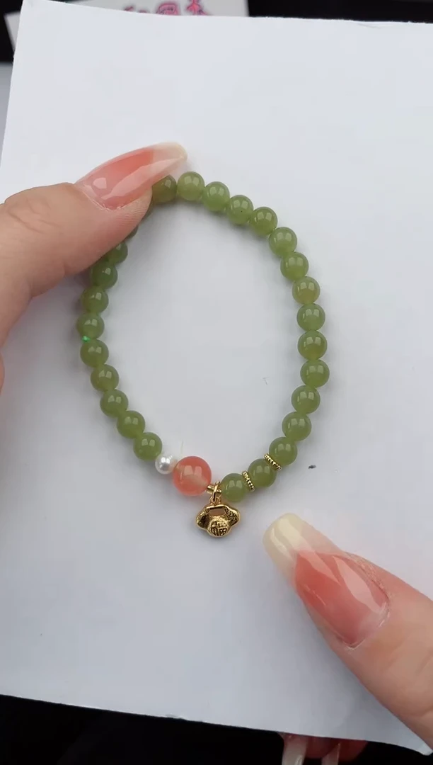 【闪购商品】和田玉手链未镶嵌59微色差T666