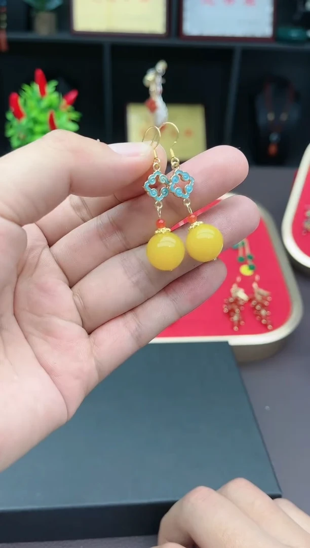 【闪购商品】玛瑙/玉髓耳钉银S925镶嵌234000