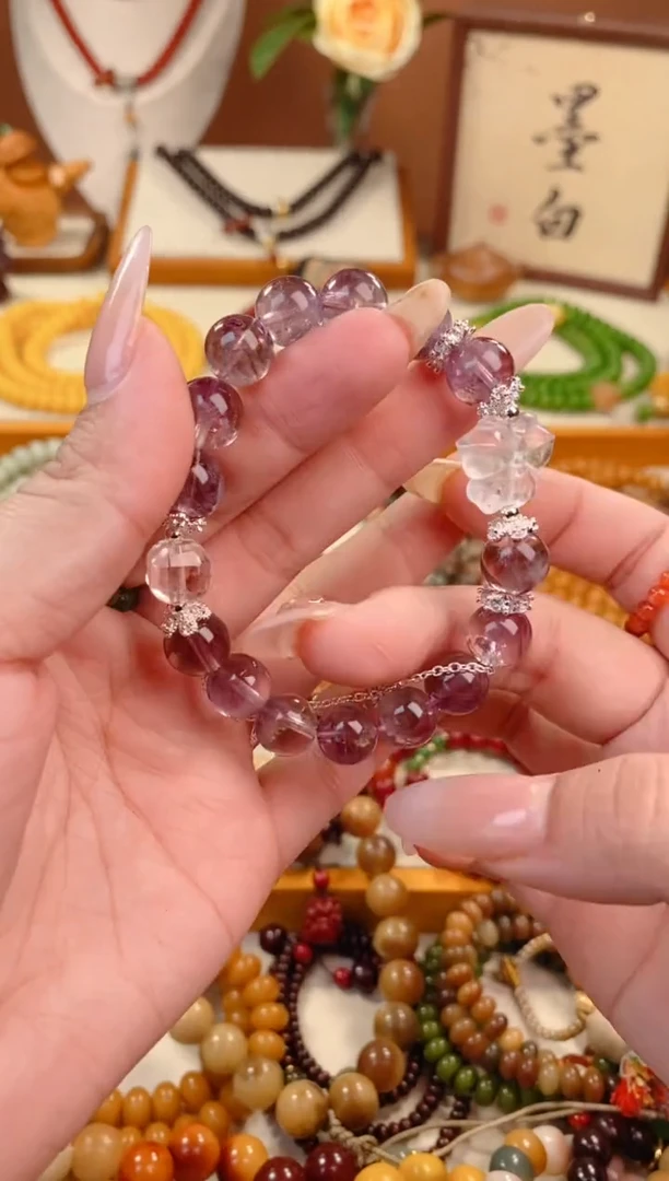 【闪购商品】水晶手链未镶嵌紫水晶蝴蝶单圈 10mm