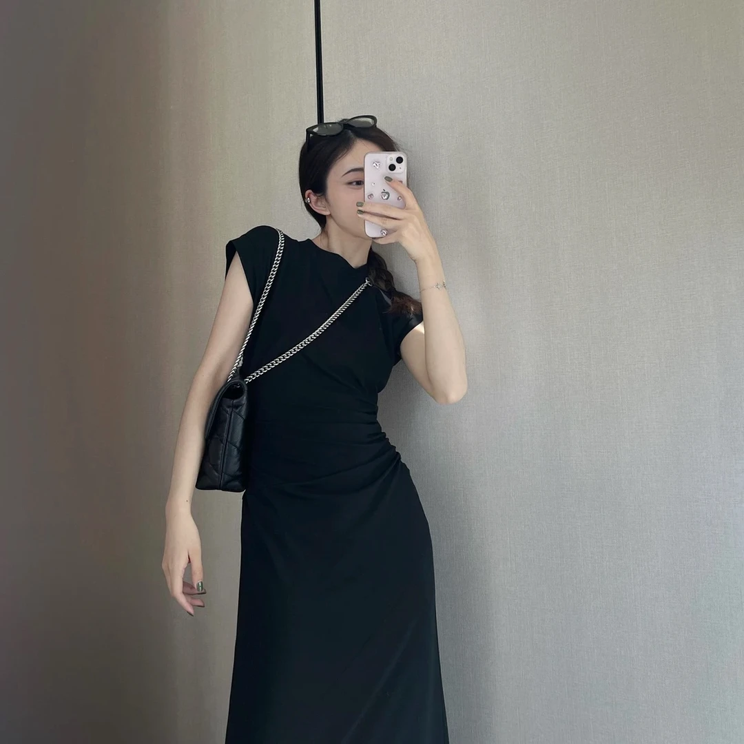 AMASS/阿玛施新款高级小黑裙气质显瘦赫本风女装连衣裙5500454