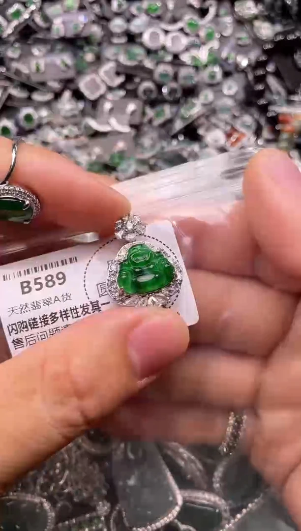 翡翠未镶嵌颈饰B589吊坠